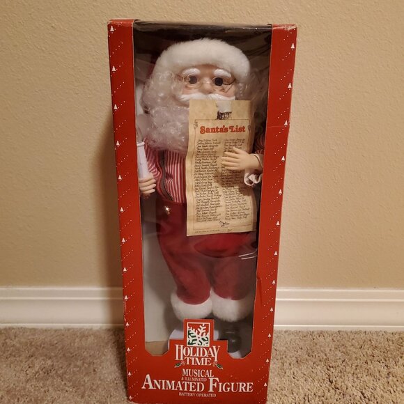 Vintage Holiday Time Musical and Illuminated Animated Figure Santa Claus - Picture 10 of 11